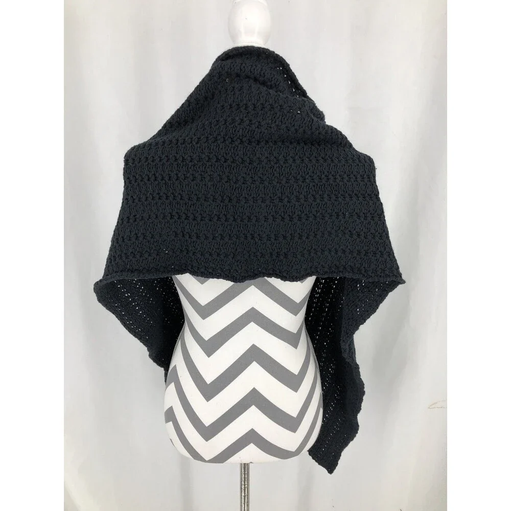 Soma The Night in Fireside Shoulder Wrap Shawl Black 3 Button NWT